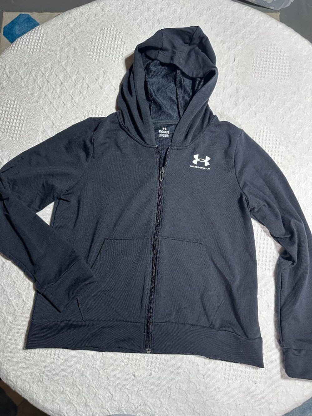 Under Armour Boys Youth Large Black Full Zip Hoodie YLG